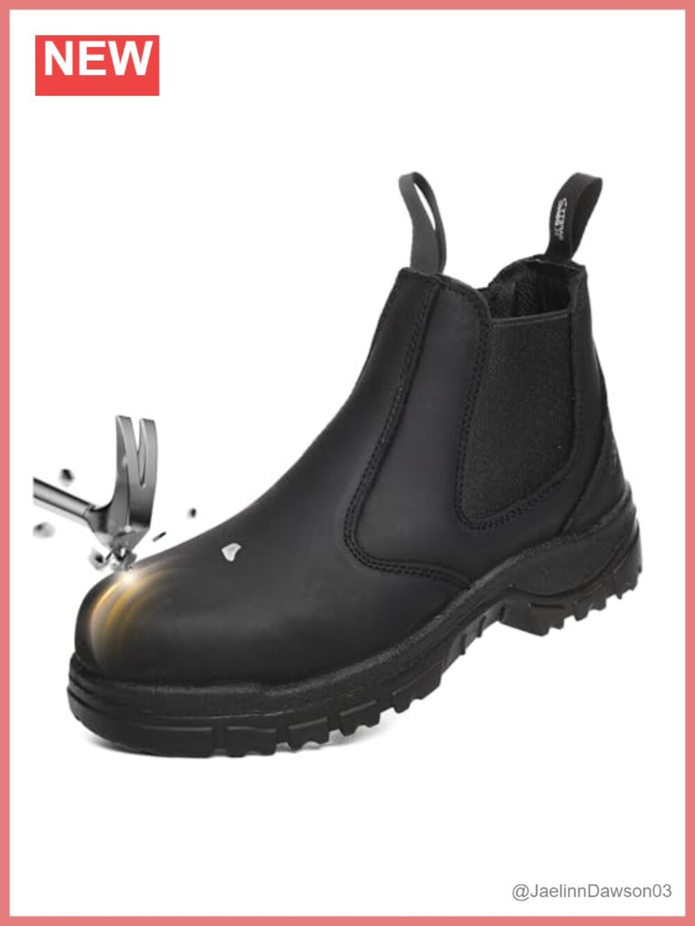 leather composite toe safety work boots slip-on chelsea men women